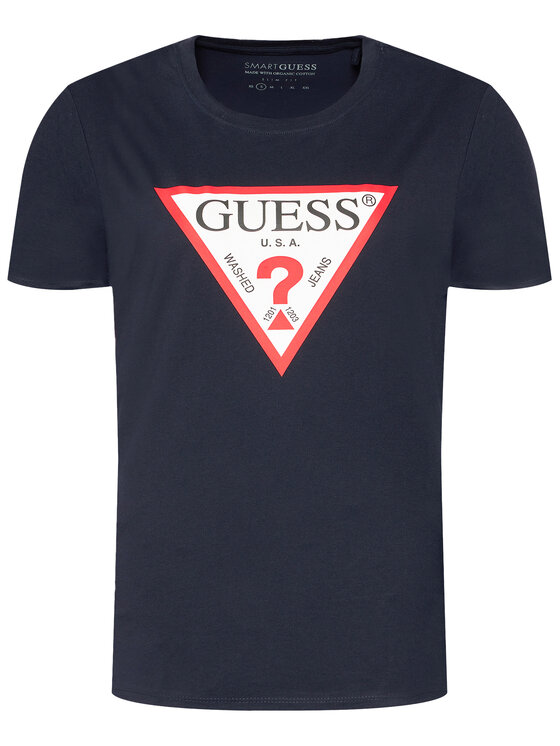 Guess T Shirt M Ri I Z Granatowy Slim Fit Modivo Pl