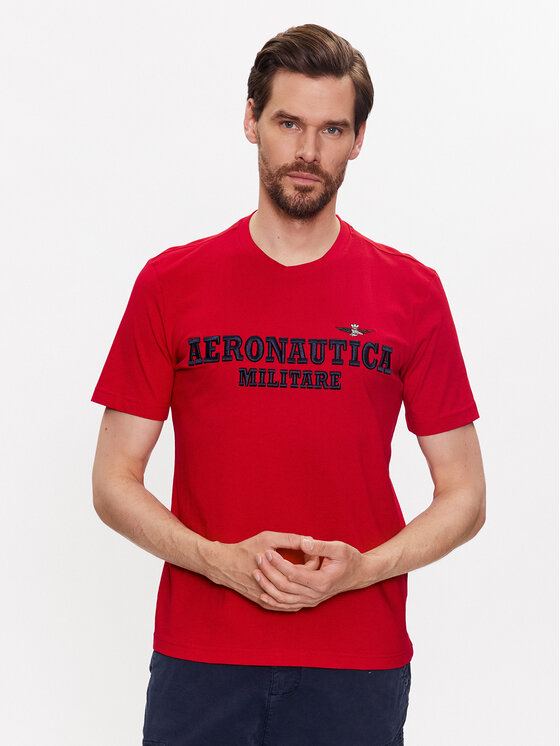 Aeronautica Militare T Shirt Ts J Rouge Regular Fit Modivo Fr