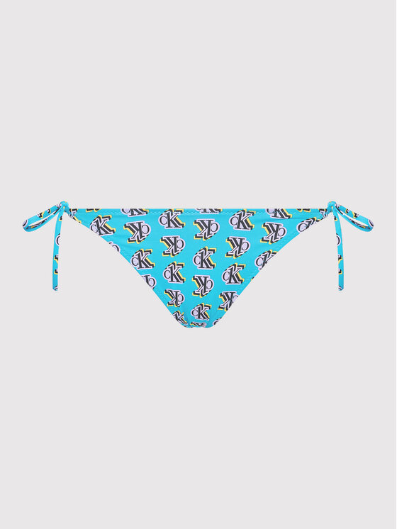 Calvin Klein Swimwear Bikini Unterteil Tie Print KW0KW01418 Blau