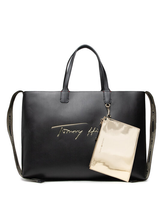 Tommy Hilfiger Borsetta Iconic Tommy Tote Sign Aw Aw Nero Modivo It