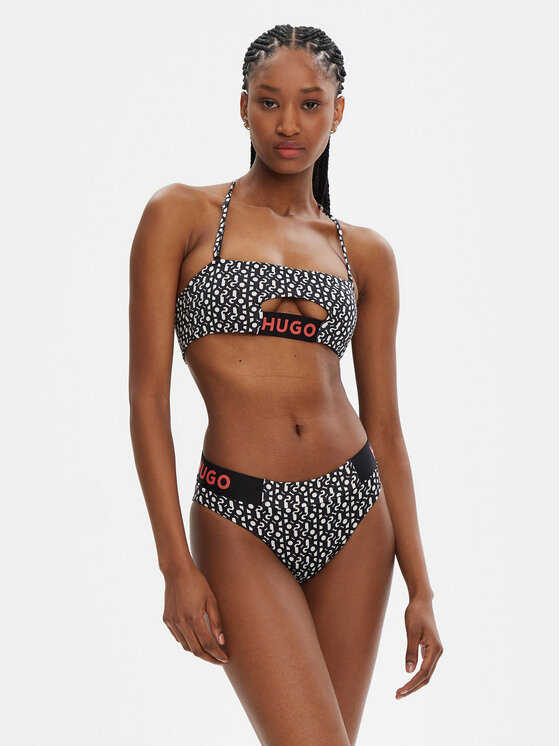 HUGO Dół od bikini Monogram 50534949 Czarny Modivo pl