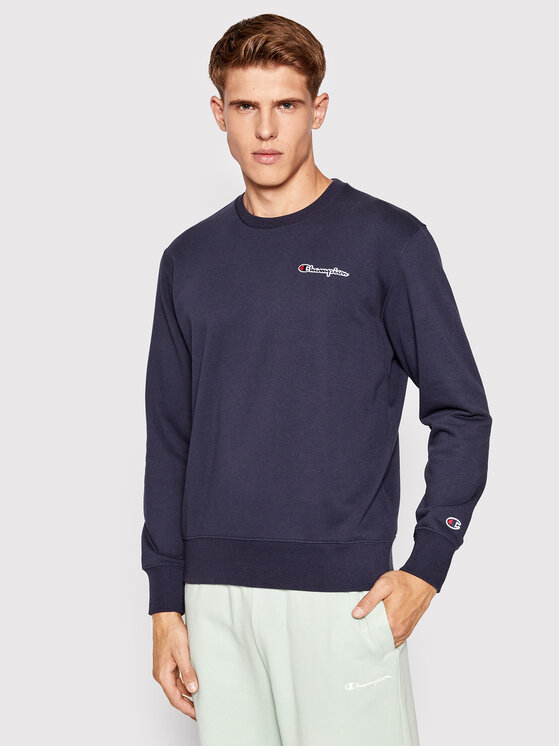 Champion Bluza Crewneck Small Script Logo 217065 Granatowy Regular Fit