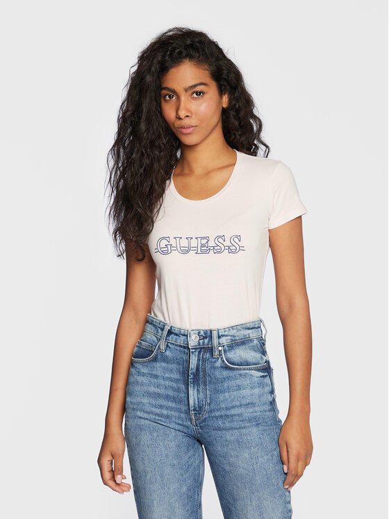 Guess T Shirt W3RI61 J1314 Rosa Slim Fit Modivo De