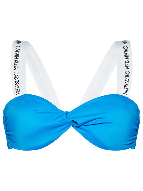 Calvin Klein Swimwear G Ra Od Bikini Twist Bandeau Kw Kw Niebieski
