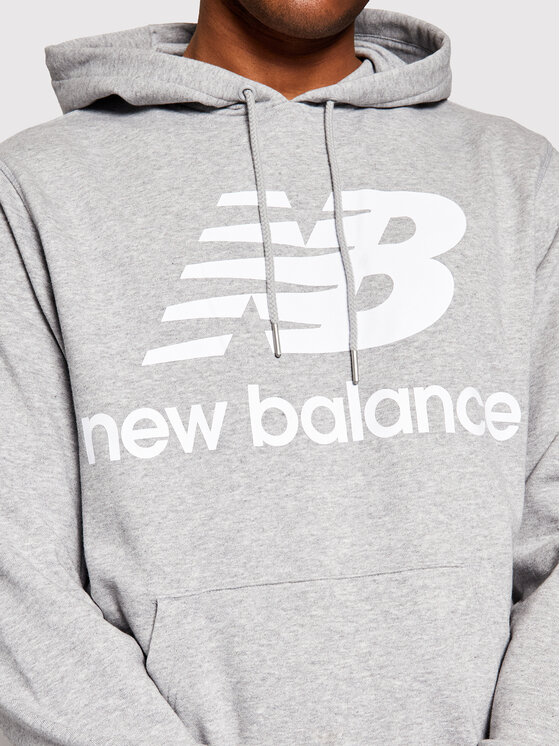 New Balance Sweatshirt Essentials Stacked Logo Po Mt Grau Athletic