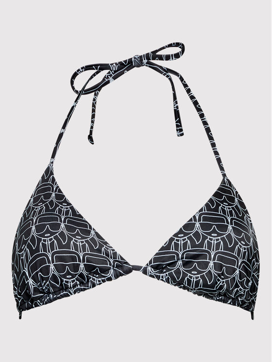 KARL LAGERFELD Bikini Oberteil Ikonic All Over KL22WTP13 Schwarz