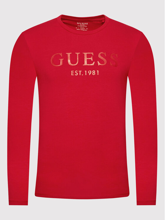 Guess Longsleeve Gammy M Ri J Czerwony Slim Fit Modivo Pl