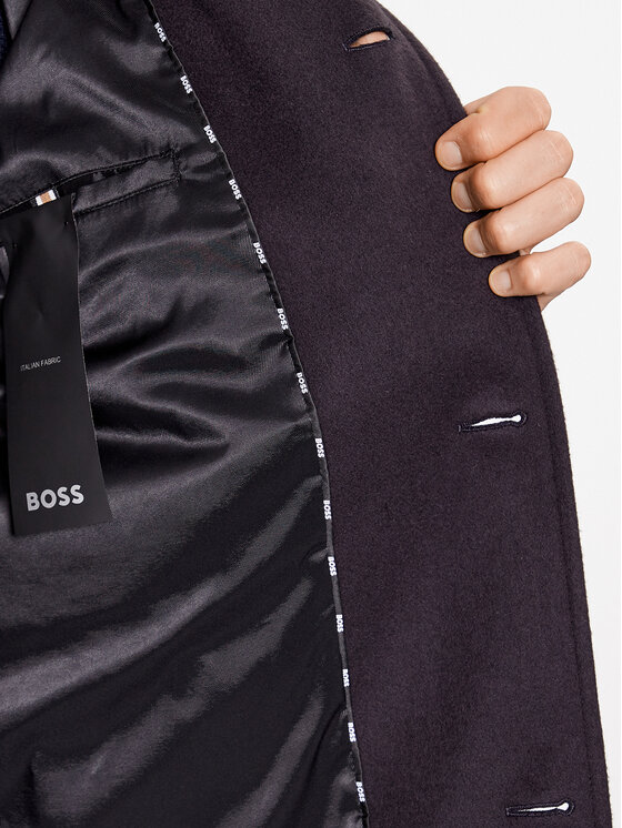 Boss Wollmantel H Hyde Standup C Dunkelblau Regular Fit