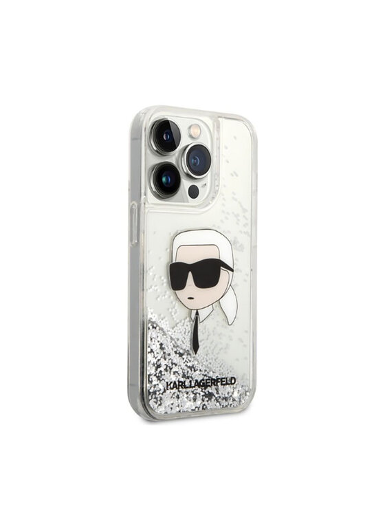 Karl Lagerfeld Etui Na Telefon Liquid Glitter Nft Karl S Head Srebrny