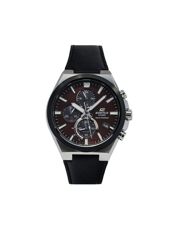 Casio Uhr Edifice Solar Powered Chronograph EFS S630BL 5AVUEF Schwarz