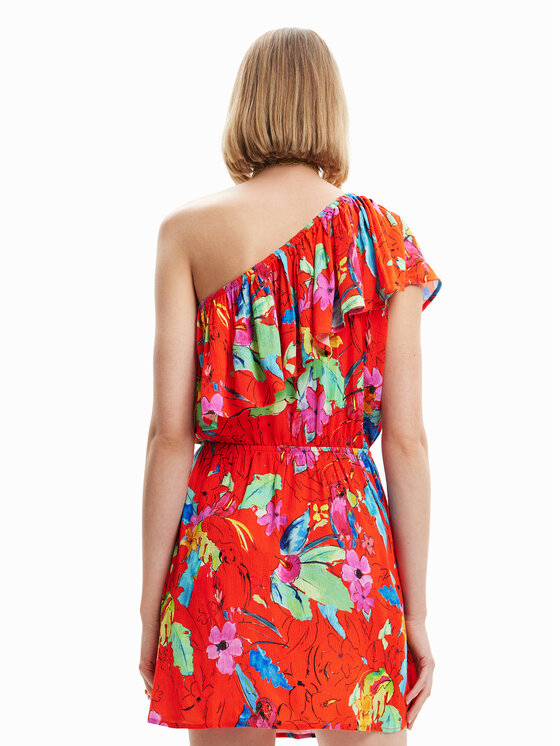 Desigual Sommerkleid Tropical Swvw Rot Regular Fit Modivo De