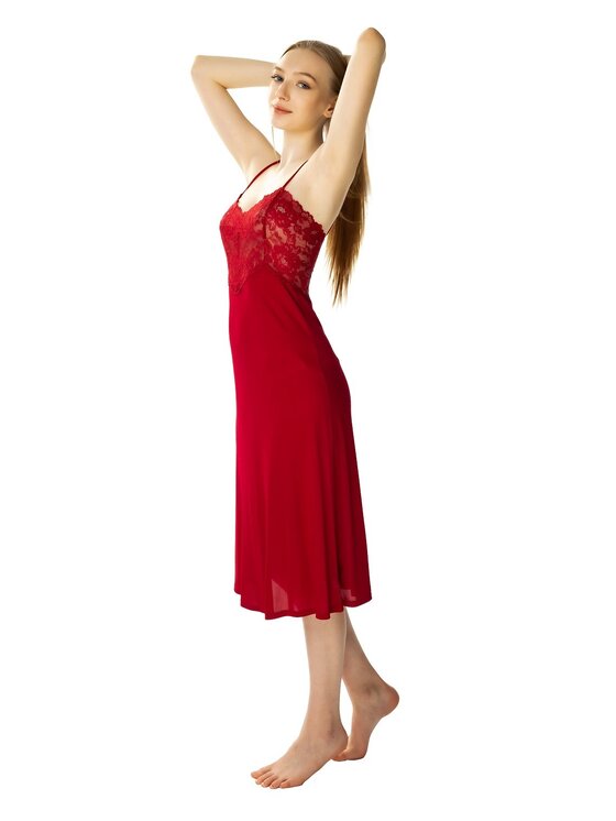 Mewa Lingerie Koszula Nocna Czerwony Casual Fit Modivo Pl