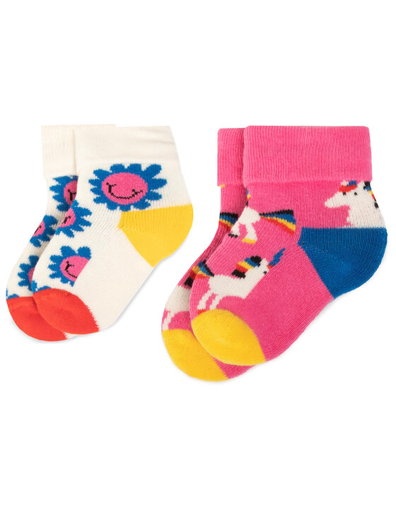 Happy Socks Zestaw 2 par wysokich skarpet dziecięcych KUNI45 3300