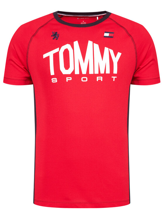 Tommy Sport T Shirt Iconic Tee S20S200502 Červená Regular Fit Modivo cz