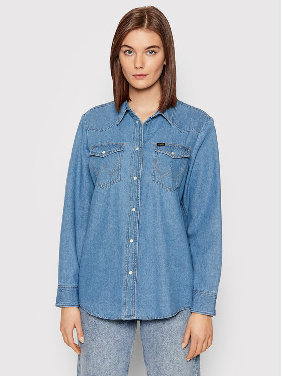 Wrangler Jeanshemd W S Lwx E Blau Regular Fit Modivo De