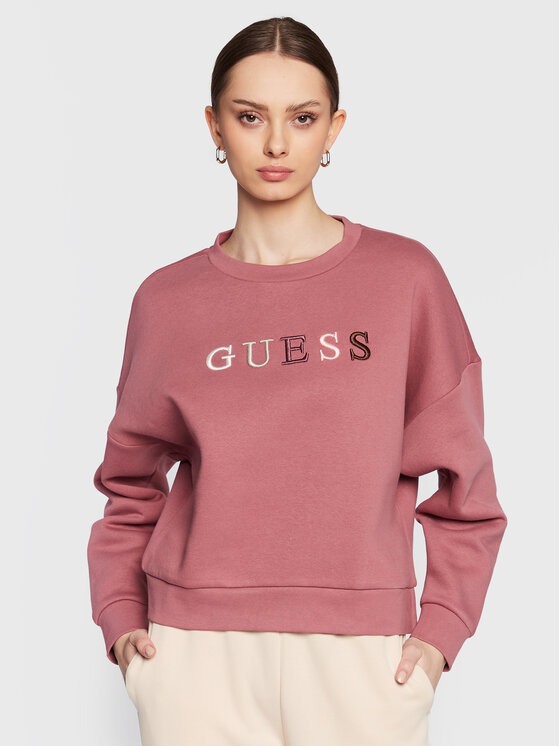 Guess Mikina Clara W3RQ05 K9Z22 Růžová Relaxed Fit Modivo cz