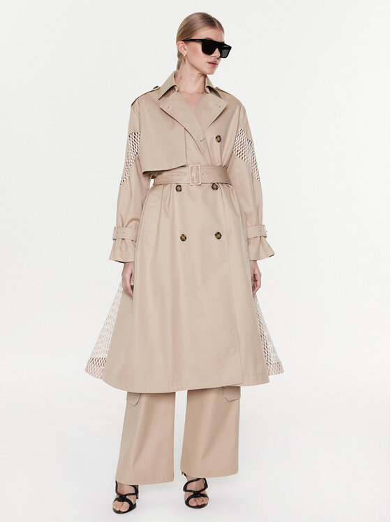 Msgm Tenchcoat Mdc Y Beige Regular Fit Modivo De