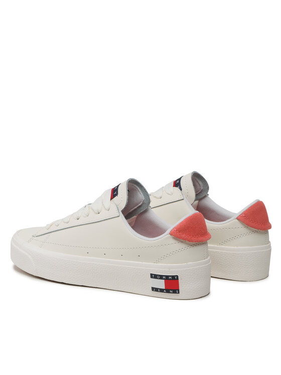 Tommy Jeans Sneakers Tjw Leather Vulc Flatform EN0EN02203 Écru Modivo de