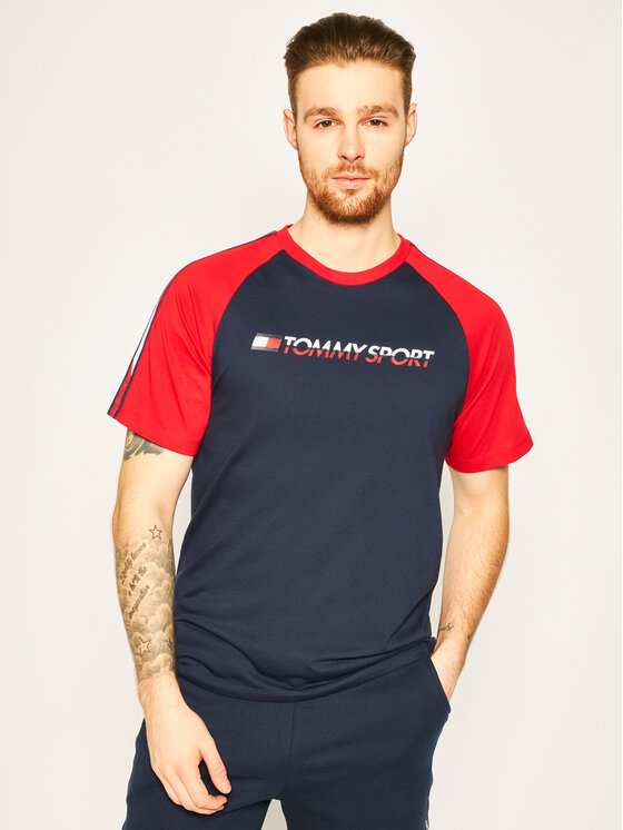 Tommy Sport T Shirt Logo S20S200196 Granatowy Regular Fit Modivo Pl