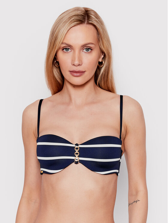 Selmark Bikini Oberteil Bandeau Bg Dunkelblau Modivo At