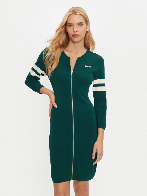 Guess Rochie Tricotat V Bk Zz U Verde Regular Fit Modivo Ro