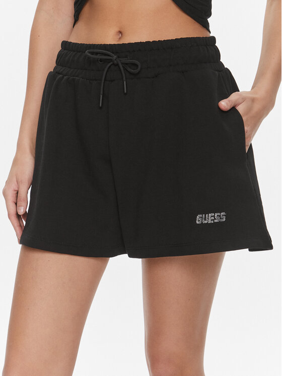 Guess Pantaloncini Sportivi Eleanora V Rd Kc O Nero Relaxed Fit