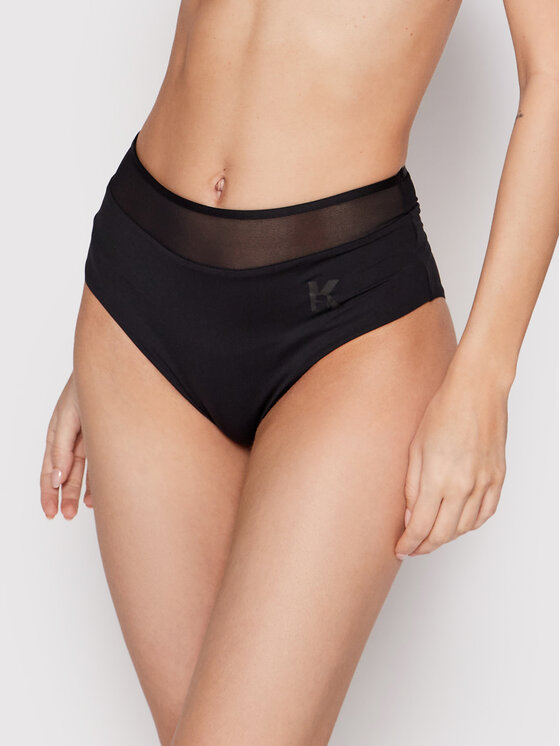 KARL LAGERFELD Dół od bikini KL22WBT06 Czarny Modivo pl