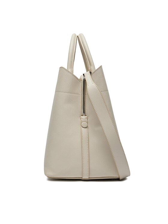 Calvin Klein Torebka Business Large Tote Saffiano K60K611674 Écru