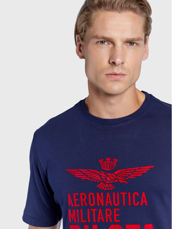 Aeronautica Militare T Shirt 222TS1990J550 Granatowy Regular Fit