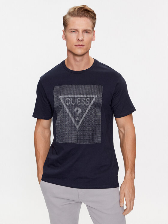 Guess T Shirt M Yi K Rm Tmavomodr Slim Fit Modivo Cz