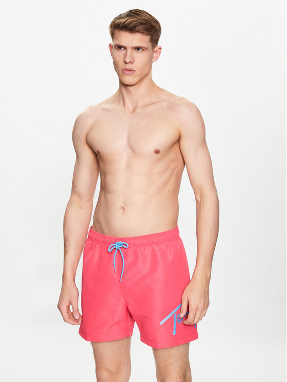 Tommy Jeans Shorts Da Mare Um Um Rosa Slim Fit Modivo It