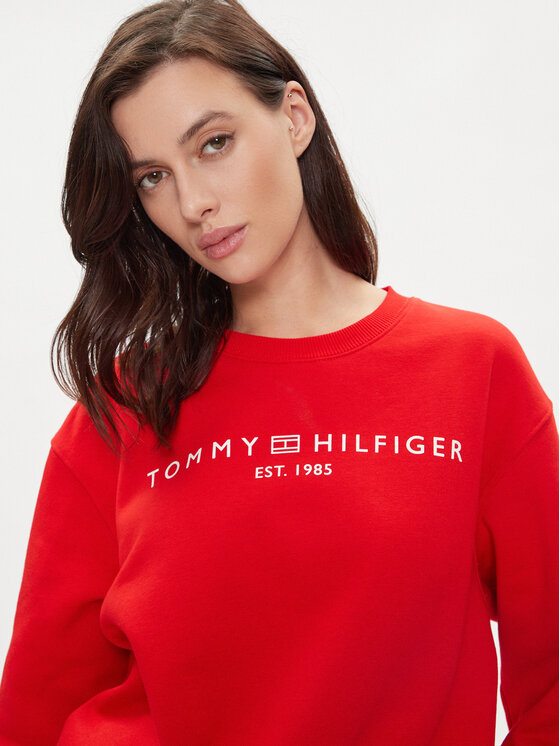 Tommy Hilfiger Sweatshirt Logo WW0WW39791 Rot Regular Fit Modivo At