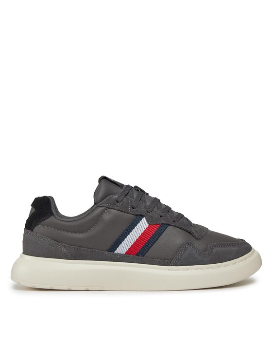 Tommy Hilfiger Sneakers Light Cupsole Lth Mix Stripes Fm Fm Silber