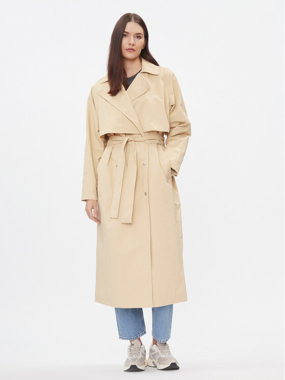 Calvin Klein Jeans Tenchcoat J J Beige Regular Fit Modivo At