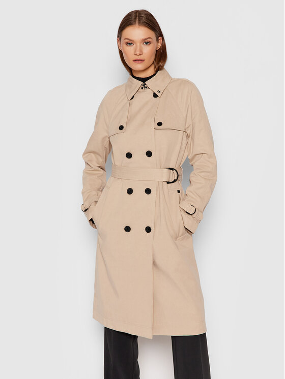 Calvin Klein Tenchcoat K20K203100 Beige Regular Fit Modivo At