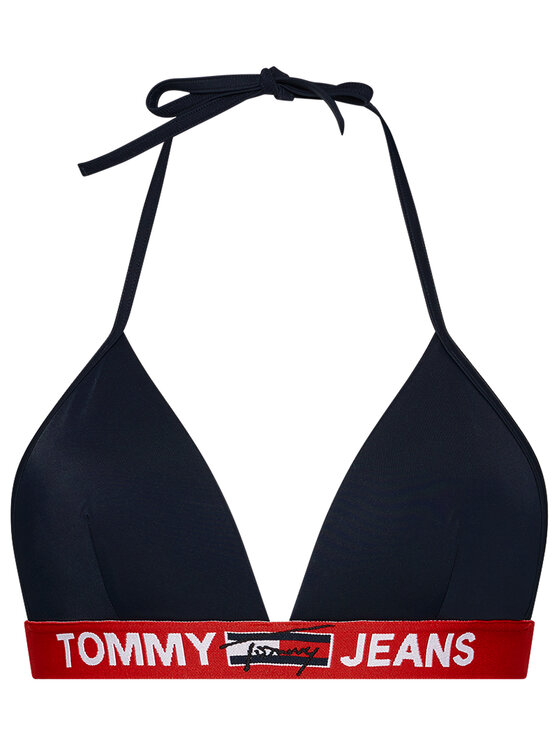 Tommy Jeans Bikini Oberteil Triangle Fixed Uw Uw Dunkelblau