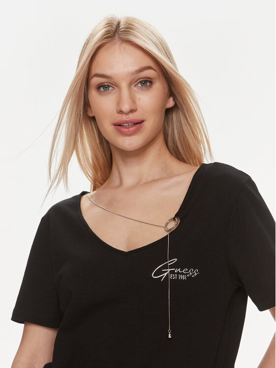 Guess Tricou W4RI31 KC340 Negru Regular Fit Modivo Ro