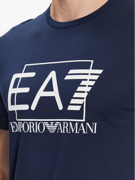 Ea Emporio Armani T Shirt Rpt Pjm Z Granatowy Regular Fit