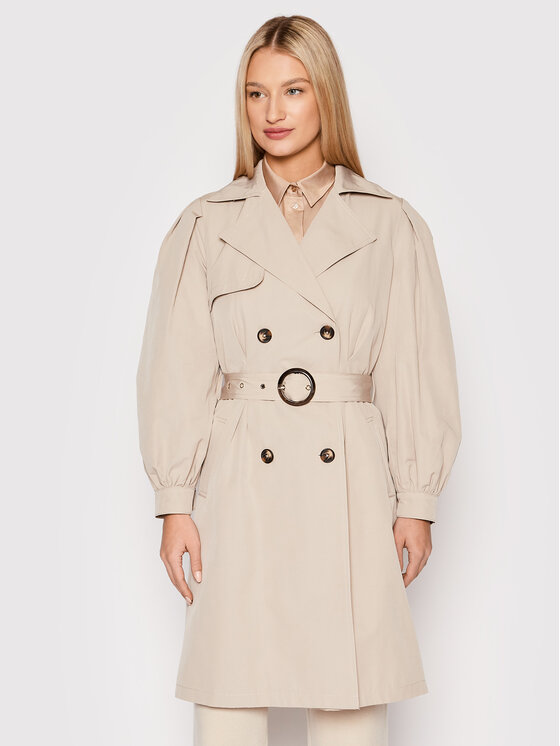 Morgan Tenchcoat Gessy Beige Relaxed Fit Modivo De