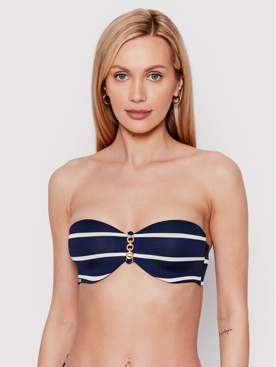 Selmark Bikini Oberteil Bandeau Bg Dunkelblau Modivo At