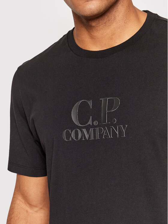 C P Company T Shirt Tonal Cmts A W Czarny Regular Fit