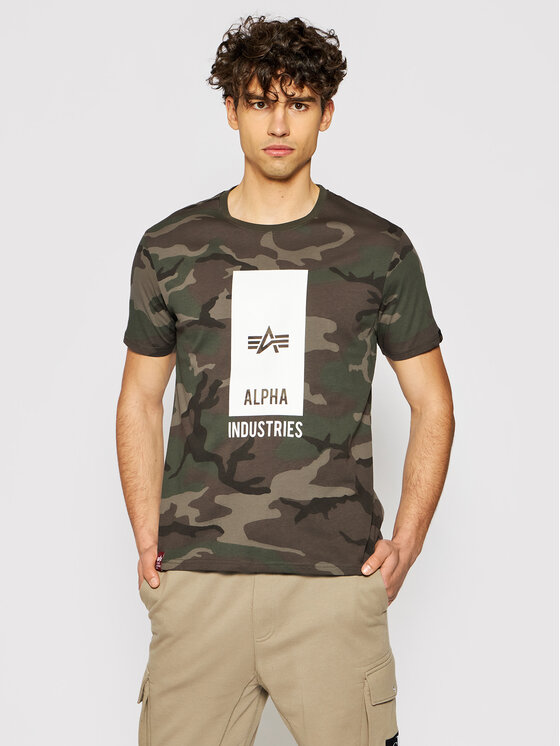 Alpha Industries Majica Logo C Zelena Regular Fit Modivo Si