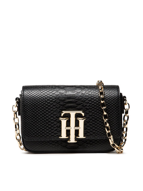 Tommy Hilfiger Torebka Th Lock Mini Crossover Snake AW0AW10462 Czarny