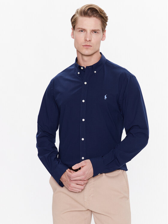 Polo Ralph Lauren Camicia 710832480001 Blu Scuro Slim Fit Modivo It