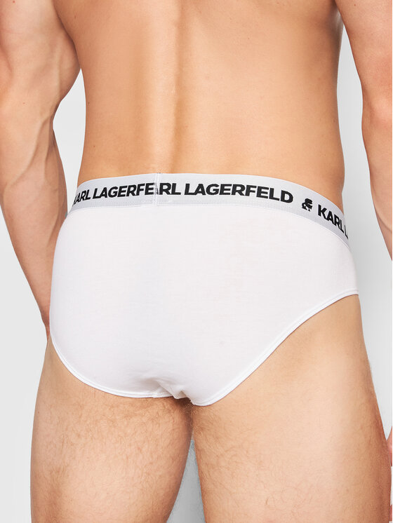 KARL LAGERFELD 3er Set Slips Logo 211M2103 Weiß Modivo de