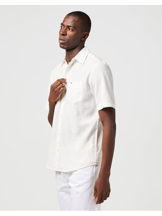 Wrangler Wrangler Koszula 1 PKT SHIRT 112362728 Biały Regular Fit