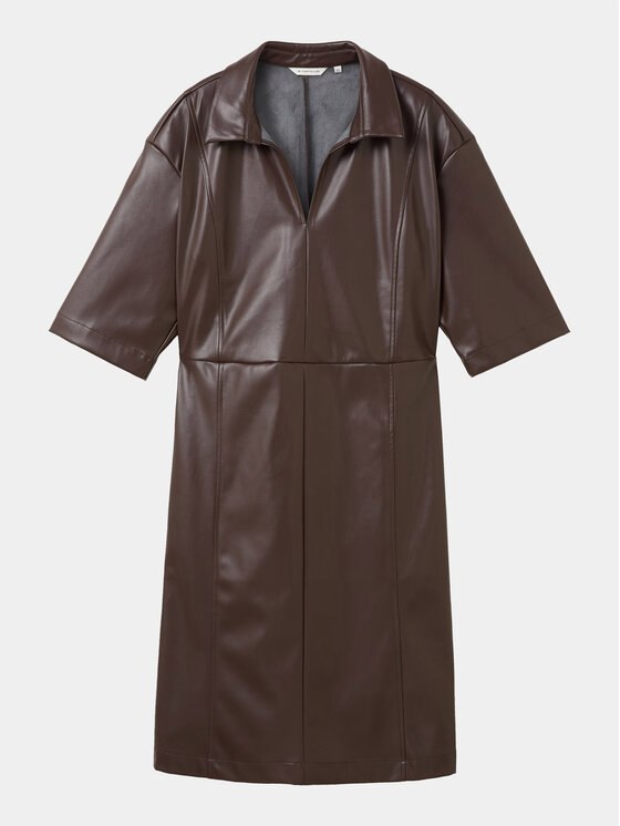 Tom Tailor Tom Tailor Nahkkleit 1039176 Pruun Regular Fit