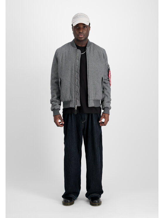 Alpha Industries Alpha Industries Kurtka bomber MA-1 Wool Bomber Jacket Srebrny Regular Fit