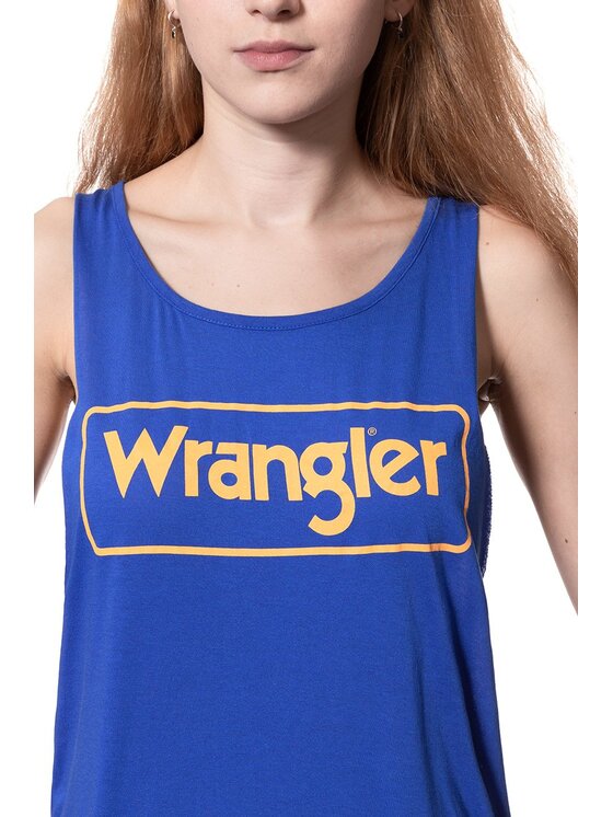 Wrangler Wrangler T-shirt B&Y KABEL TANK Blu Regular Fit