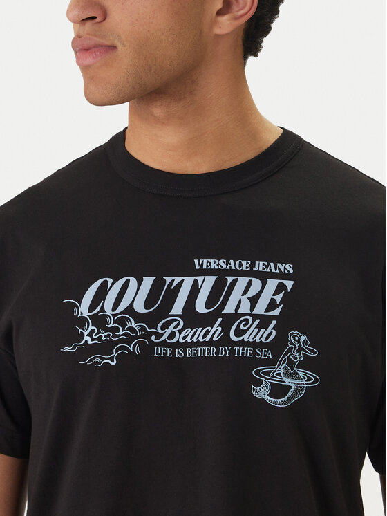 Versace Jeans Couture Versace Jeans Couture Tricou 80GAHT10 CJ00T Negru Regular Fit
